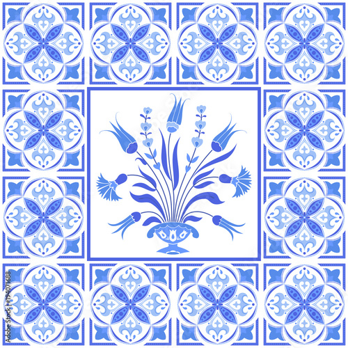 Traditional ornament ceramic tile design