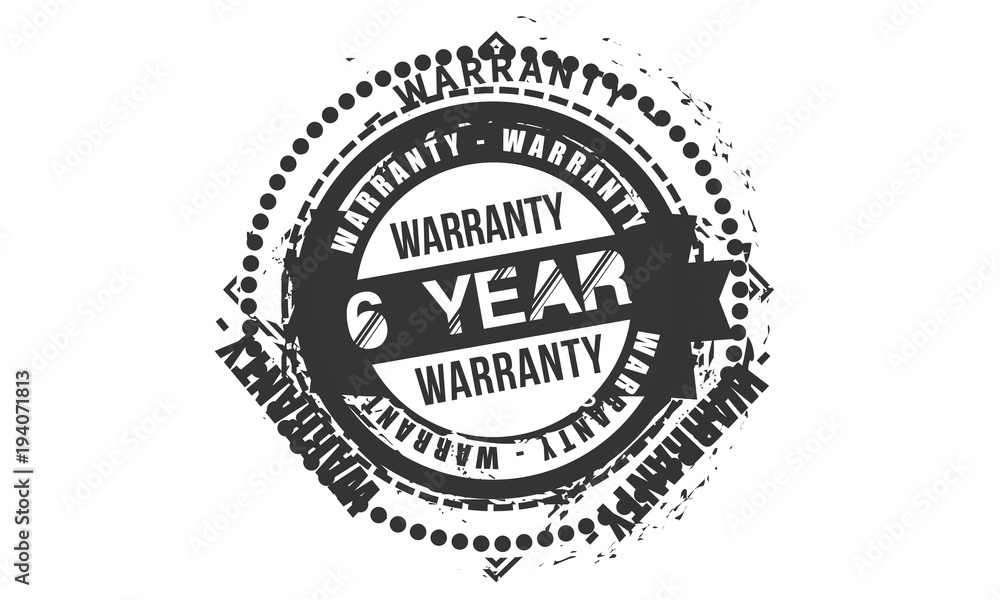 Obraz premium 6 years warranty icon vintage rubber stamp guarantee