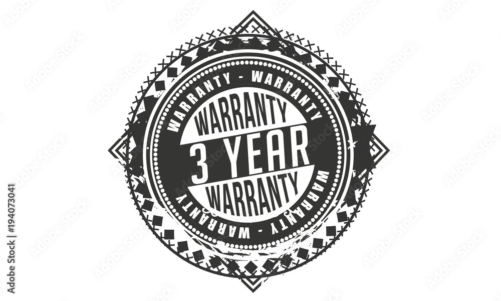 Fototapeta premium 3 years warranty icon vintage rubber stamp guarantee