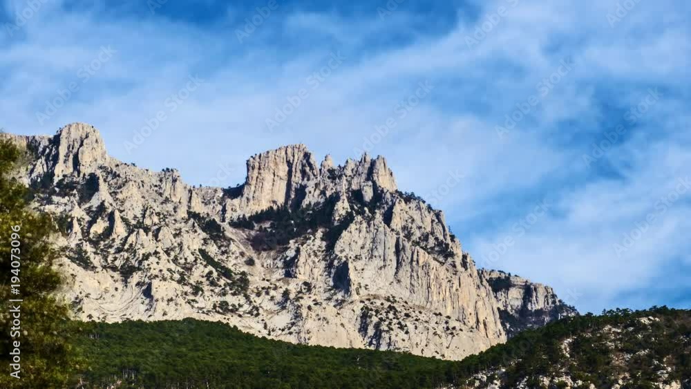 Time-lapse floating clouds over the mountains Time-lapse floating clouds over the mountains
