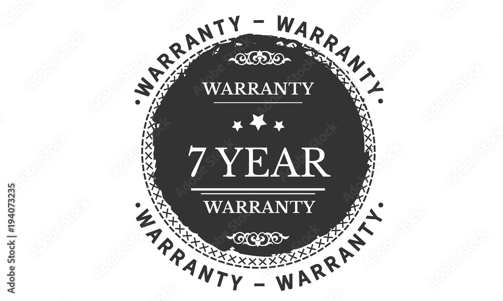  7 years warranty icon vintage rubber stamp guarantee
