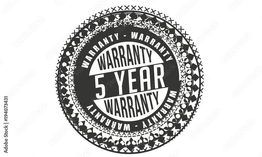 Fototapeta premium 5 years warranty icon vintage rubber stamp guarantee