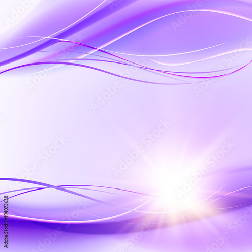 Futuristic background. Abstract smooth violet lines over purple background for your design. Background of blue luminous waves. Vector illustration  contains transparencies  gradients.