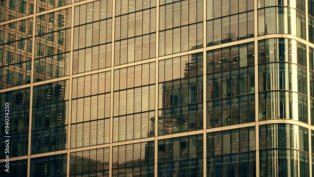 View of the windows of the office building. View of the windows of the office building.