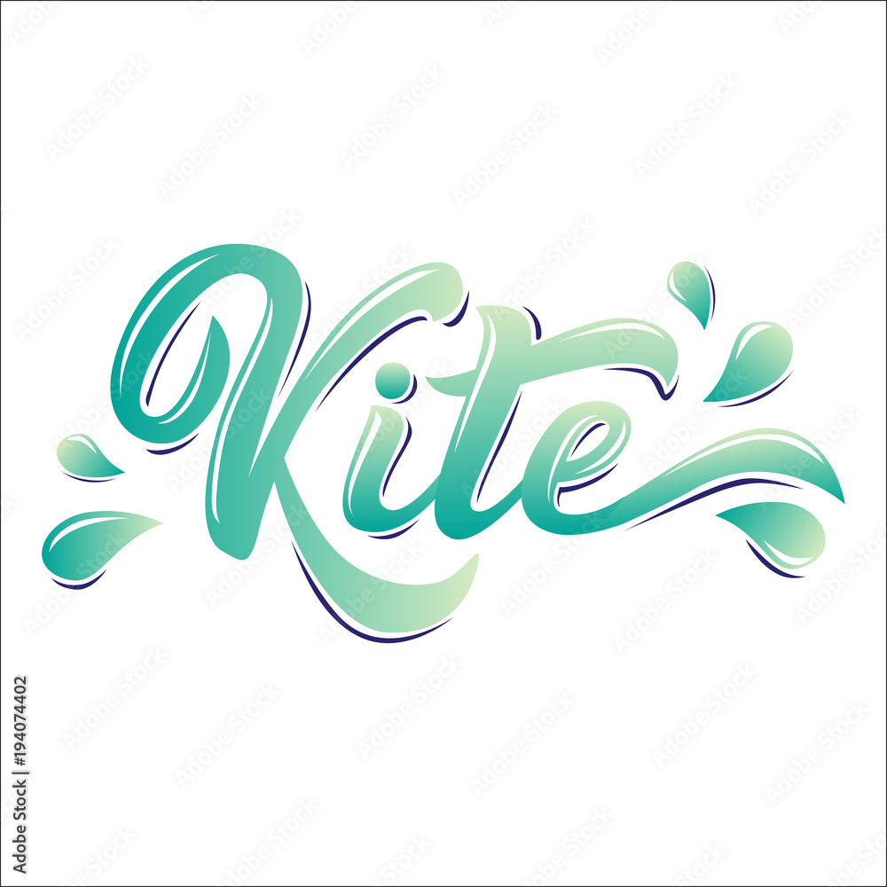 Kite board lettering logo in graffiti style isolated on white background. Vector illustration for design t-shirts, banners, labels, clothes, apparel, water extreme sports competition. Kite board lettering logo in graffiti style isolated on white background. Vector illustration for design t-shirts, banners, labels, clothes, apparel, water extreme sports competition.