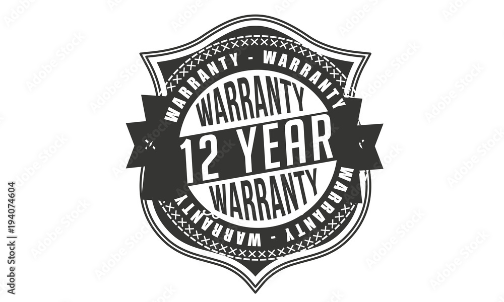 Obraz premium 12 years warranty icon vintage rubber stamp guarantee