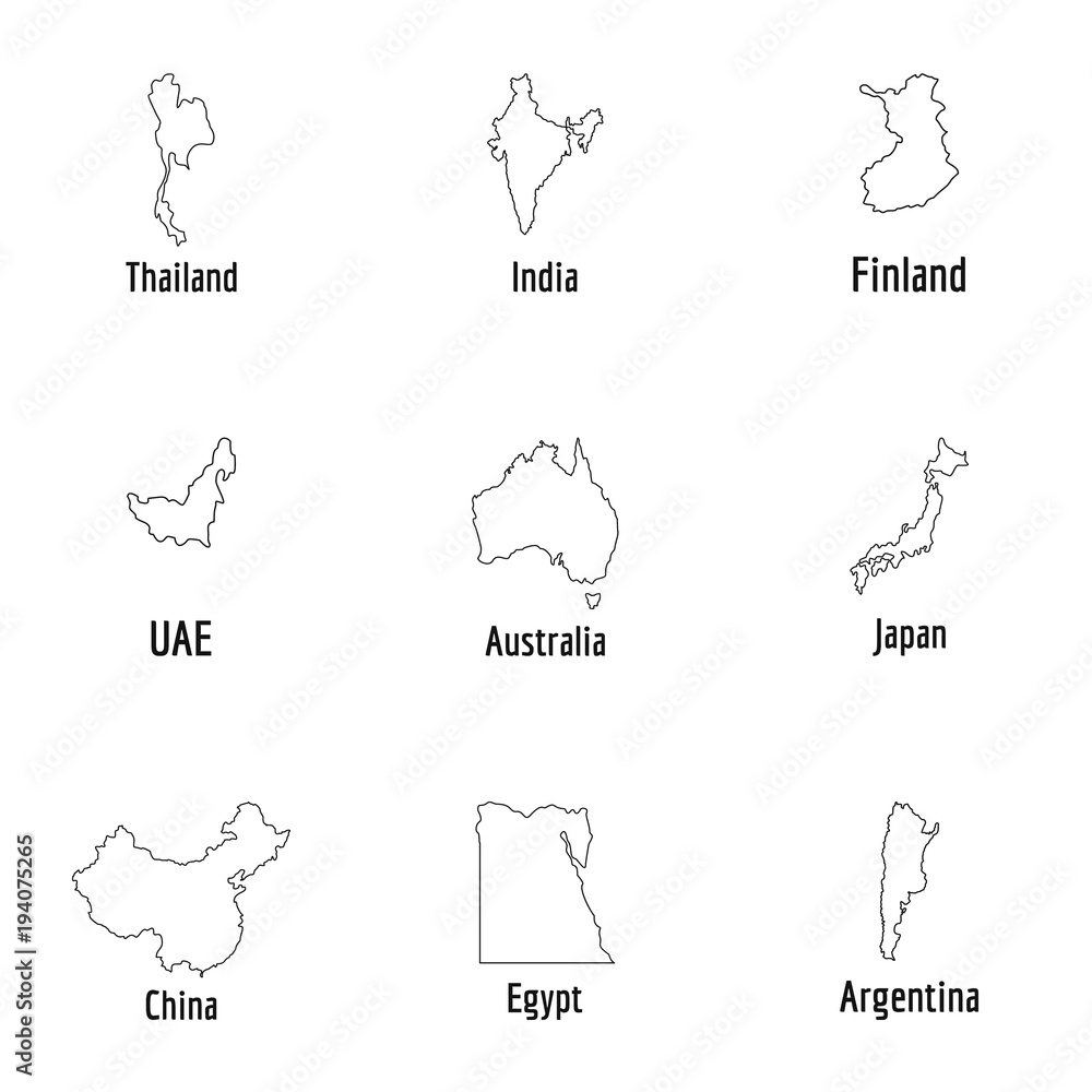 Globe icons set. Outline set of 9 globe vector icons for web isolated on white background Globe icons set. Outline set of 9 globe vector icons for web isolated on white background