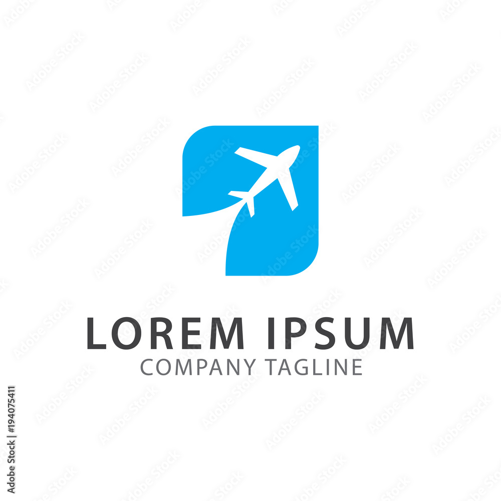 Obraz premium travel airplane logo template