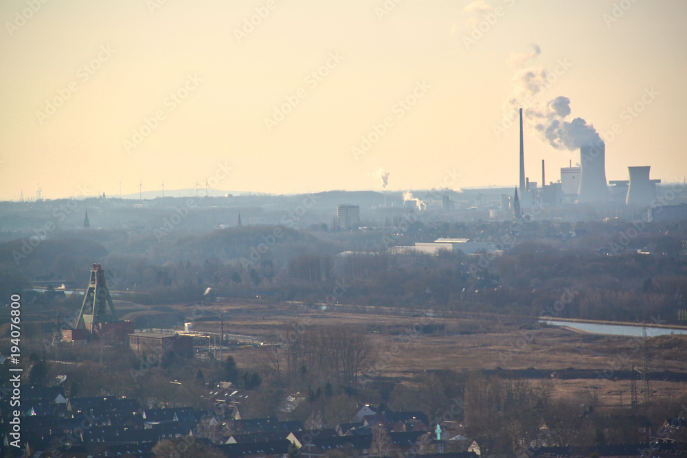 Ruhrgebiet Ruhrpott Industrie Halde Aussicht Sonnenschein Dortmund