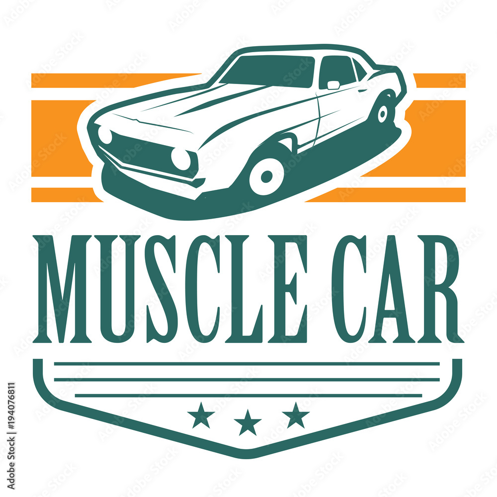 Muscle Car Logo Vector Template