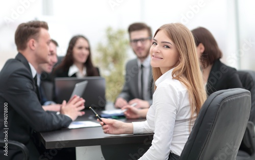 young business woman in office