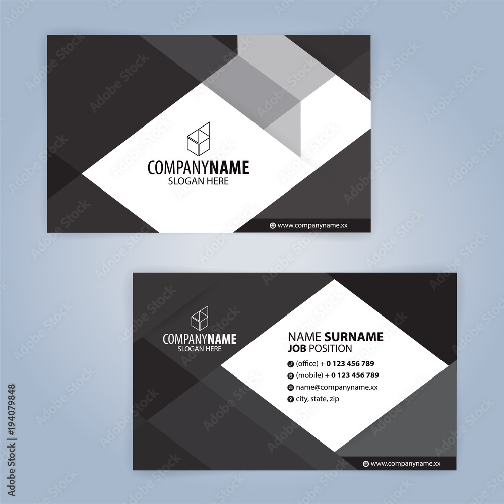 White and Black modern business card template, Illustration Vector 10