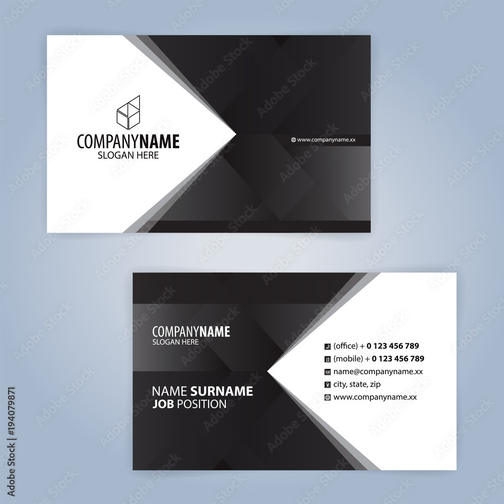 White and Black modern business card template, Illustration Vector 10 White and Black modern business card template, Illustration Vector 10
