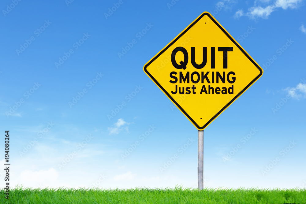 Quit smoking road sign