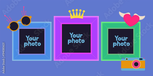 Collage of photo frames vector illustration