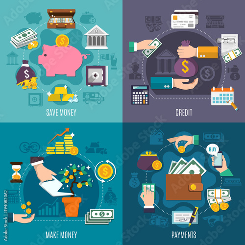 Money Flat Icon Set