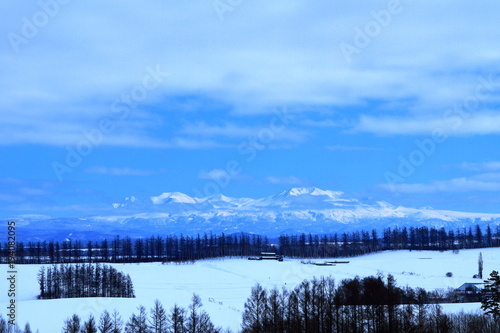 Winter scenery in Hokkaido - snowy field