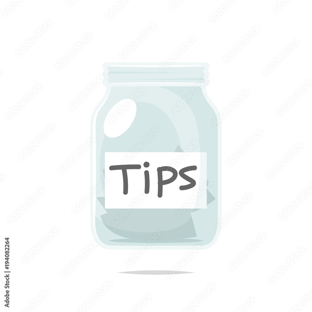 Tip jar cartoon vector isolated