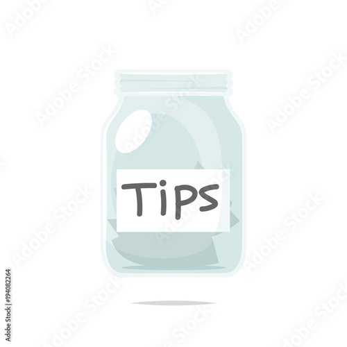 Tip jar cartoon vector isolated