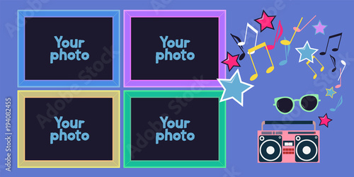 Collage of photo frames vector illustration
