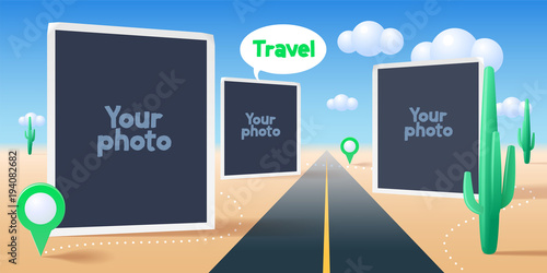 Collage of photo frames vector illustration