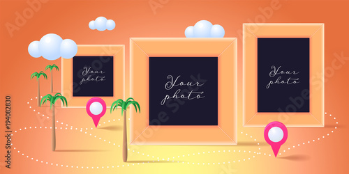 Collage of photo frames vector illustration