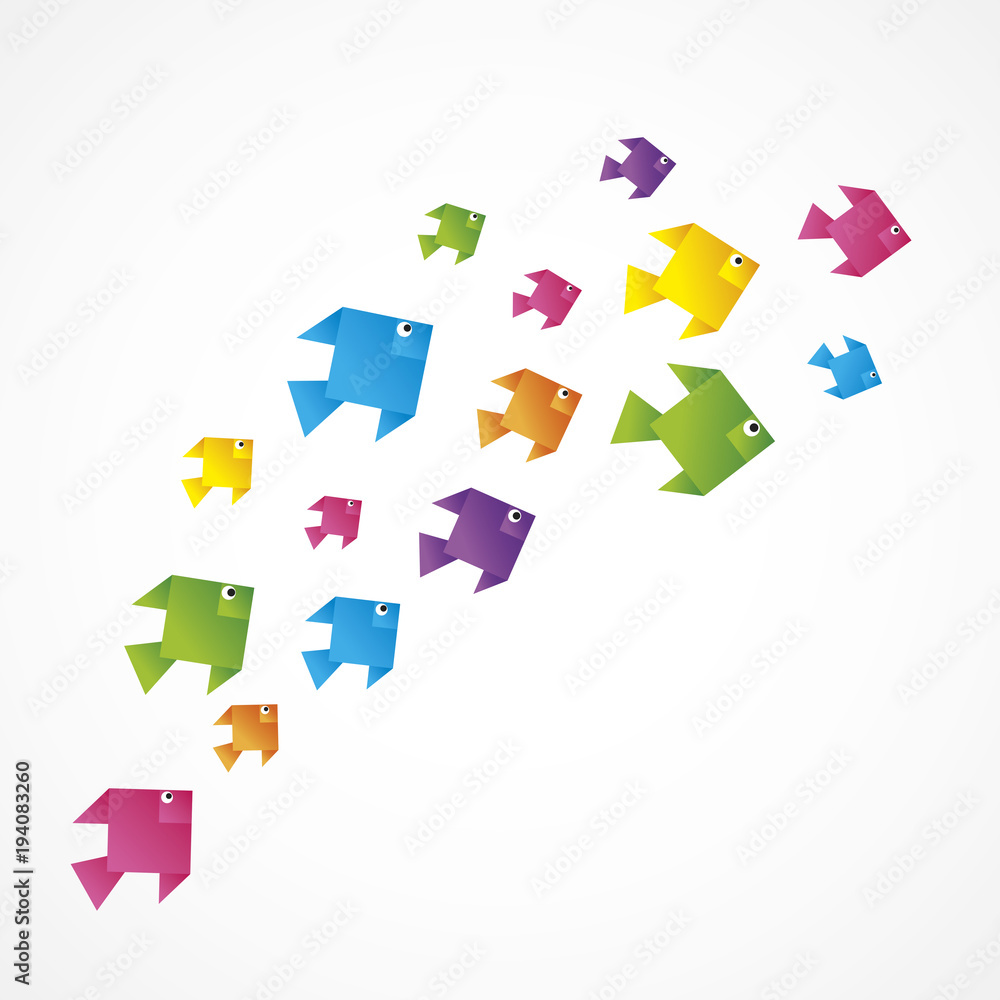 Poissons qui sautent Stock Vector Adobe Stock