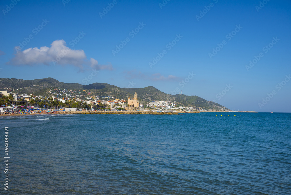 The beaches of Sitges. View of the embankment