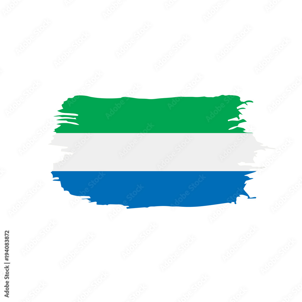 Fototapeta premium Sierra Leone flag, vector illustration
