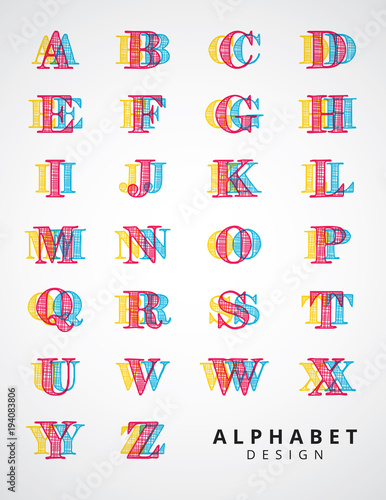Alphabet Modern Design with different style.
