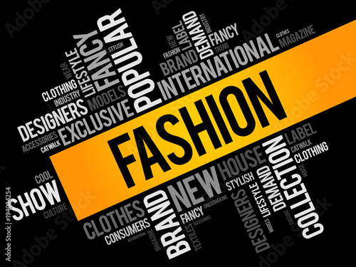 Fashion word cloud collage, concept background