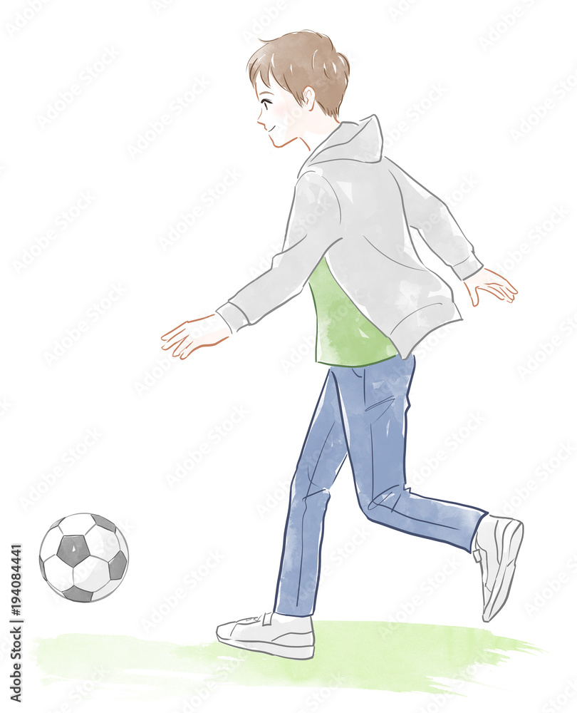 サッカーボールと少年
