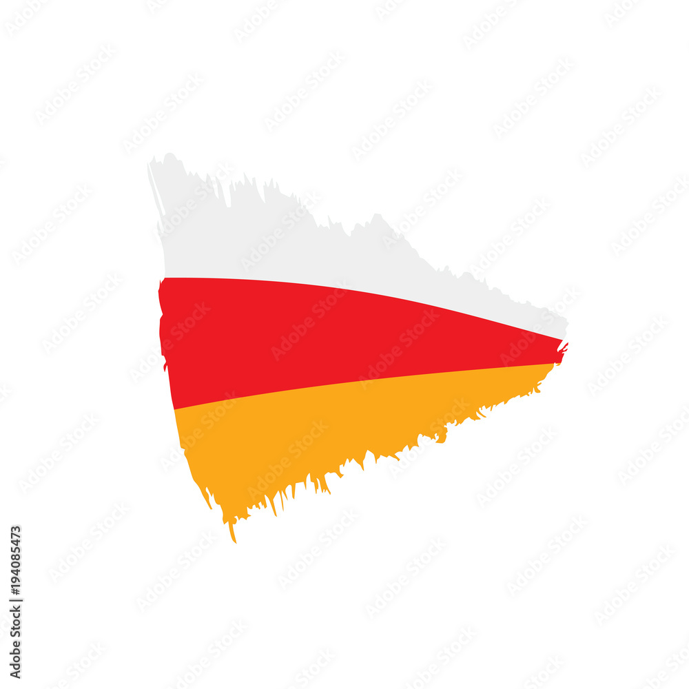 Obraz premium South Ossetia flag, vector illustration