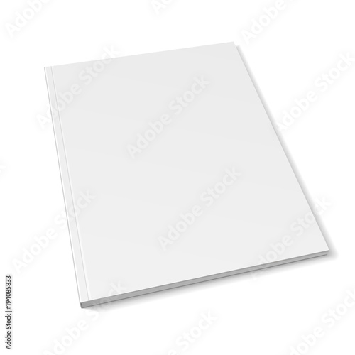 Blank Cover Of Magazine, Book, Booklet, Brochure. Illustration Isolated On White Background. Mock Up Template Ready For Your Design. Vector EPS10