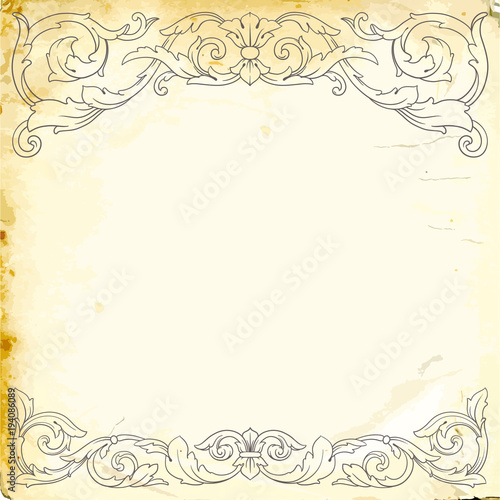 Vector baroque of vintage elements for design. 