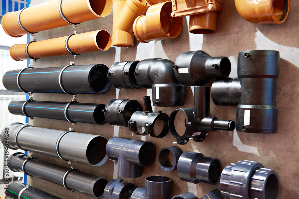 Plastic pipes for water sewer system Stock Photo Adobe Stock