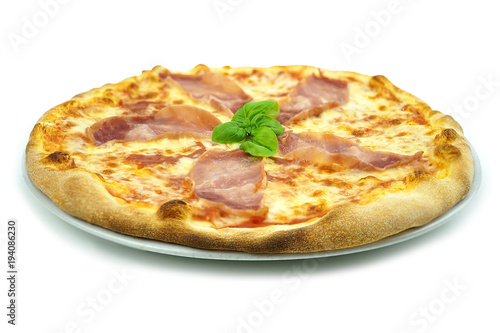 pizza with meat prosciutto and cheese