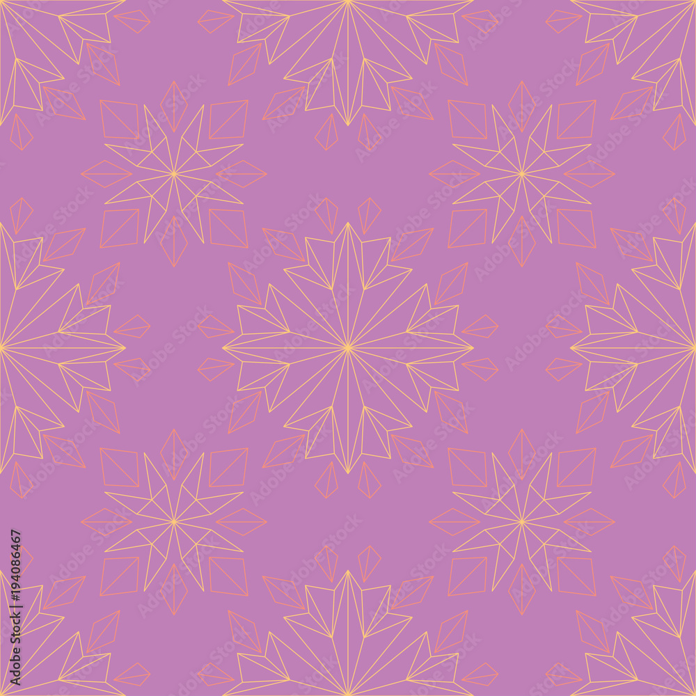 Violet floral seamless background. Pink and yellow bright pattern Violet floral seamless background. Pink and yellow bright pattern