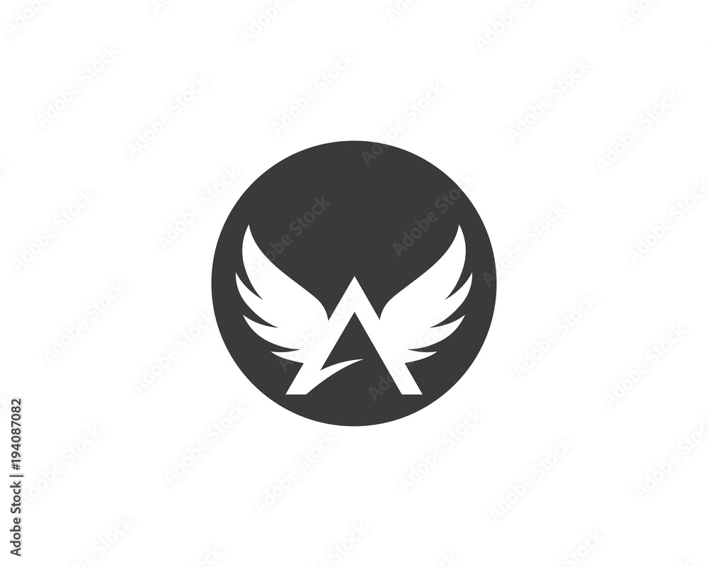 Fototapeta premium A letter Wing Logo Template