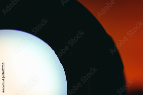 Close-up on the lens. View through