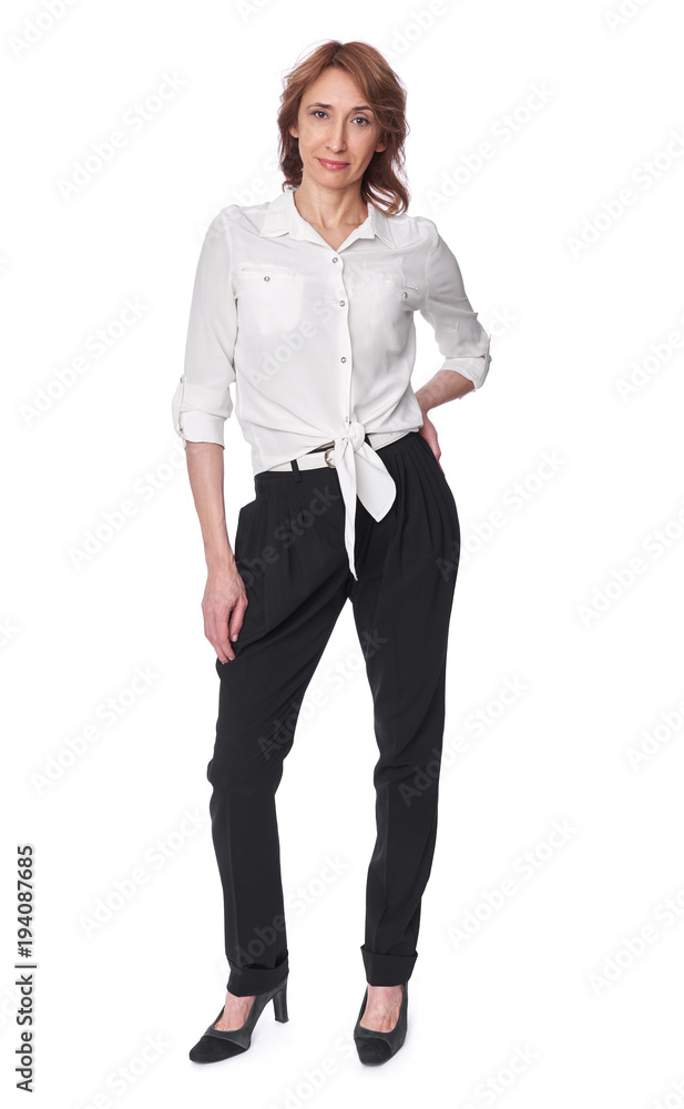 full body portrait of middle aged woman full body portrait of middle aged woman