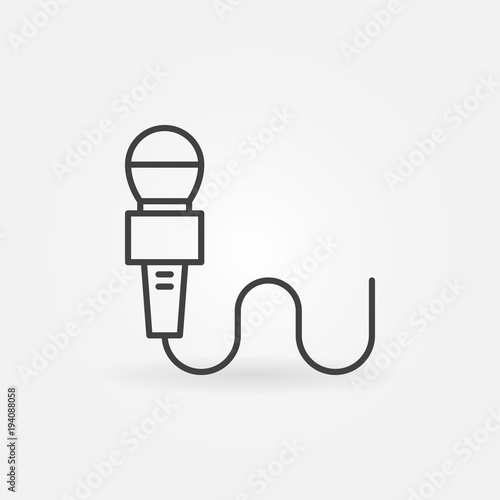 Wired mic line icon. Vector microphone symbol