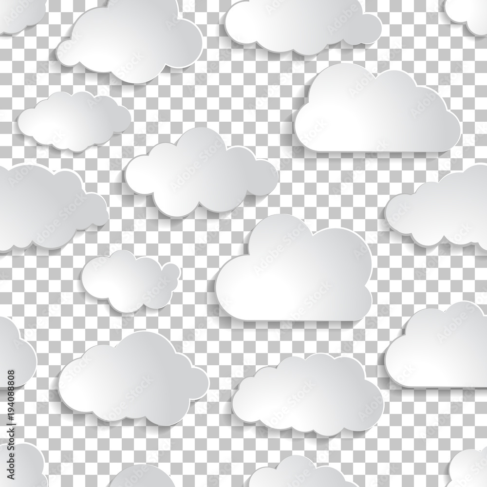 seamless illustration pattern of white clouds collection seamless illustration pattern of white clouds collection