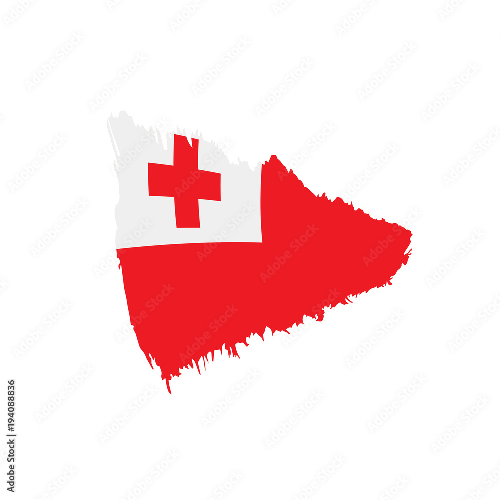 Tonga flag, vector illustration