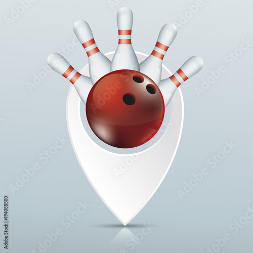 Bowling Pointer Pins Red Ball
