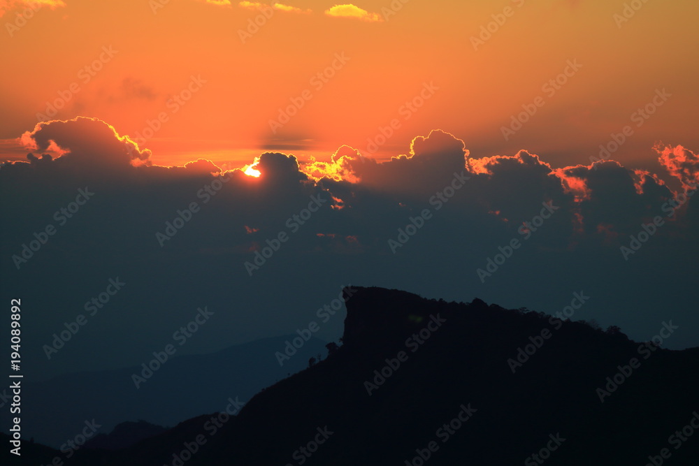 sunset mountain Thailand
