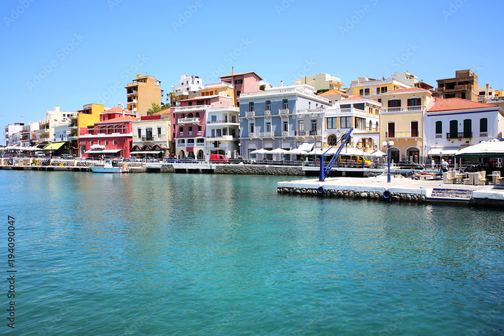 Colourful Agios Nikolaos on Crete Island, Greece