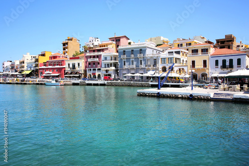 Colourful Agios Nikolaos on Crete Island  Greece