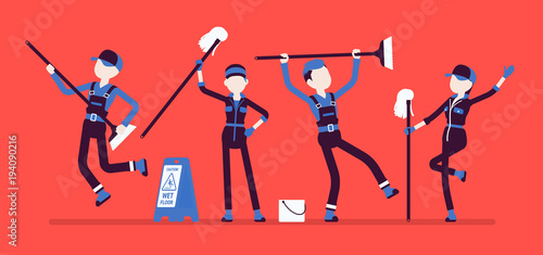 Dancing janitors team