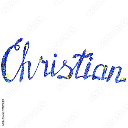 Christian name lettering tinsels photo